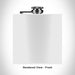 Rendered View of Custom Map Engraving on 6oz Stainless Steel Flask in White - Front View