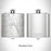 Rendered View of Skaneateles New York Map Engraving on 6oz Stainless Steel Flask
