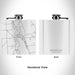Rendered View of Skaneateles New York Map Engraving on 6oz Stainless Steel Flask in White