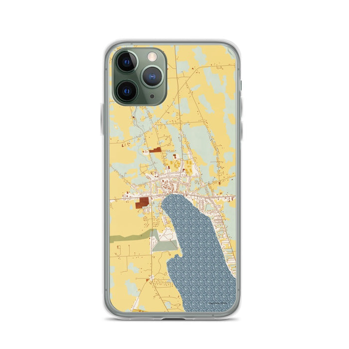 Custom iPhone 11 Pro Skaneateles New York Map Phone Case in Woodblock