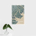 16x24 Skidaway Island Georgia Map Print Portrait Orientation in Afternoon Style With Tropical Plant Leaves in Water