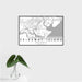16x24 Skidaway Island Georgia Map Print Landscape Orientation in Classic Style With Tropical Plant Leaves in Water