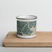 Front View Custom Skidaway Island Georgia Map Enamel Mug in Afternoon on Cutting Board