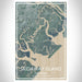 Skidaway Island Georgia Map Print Portrait Orientation in Afternoon Style With Shaded Background