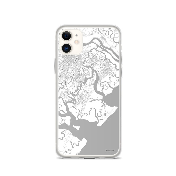Custom iPhone 11 Skidaway Island Georgia Map Phone Case in Classic