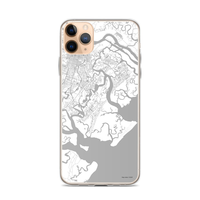 Custom iPhone 11 Pro Max Skidaway Island Georgia Map Phone Case in Classic