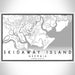 Skidaway Island Georgia Map Print Landscape Orientation in Classic Style With Shaded Background