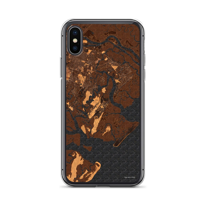 Custom iPhone X/XS Skidaway Island Georgia Map Phone Case in Ember