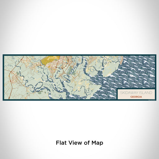 Flat View of Map Custom Skidaway Island Georgia Map Enamel Mug in Woodblock