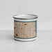 Front View Custom Skokie Illinois Map Enamel Mug in Woodblock