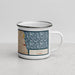 Right View Custom Skokie Illinois Map Enamel Mug in Woodblock