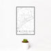 12x18 Smithfield North Carolina Map Print Portrait Orientation in Classic Style With Small Cactus Plant in White Planter