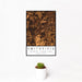 12x18 Smithfield North Carolina Map Print Portrait Orientation in Ember Style With Small Cactus Plant in White Planter