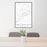 24x36 Smithfield North Carolina Map Print Portrait Orientation in Classic Style Behind 2 Chairs Table and Potted Plant