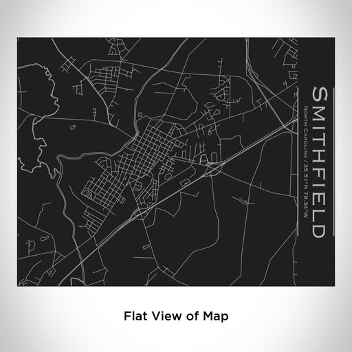 Rendered View of Smithfield North Carolina Map Engraving on 20oz Stainless Steel Insulated Bottle with Bamboo Top in Black