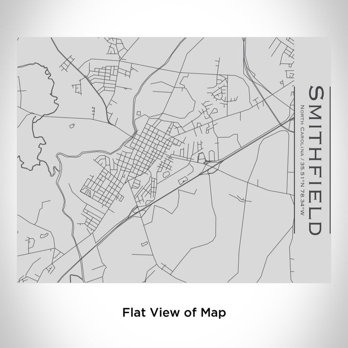 Rendered View of Smithfield North Carolina Map Engraving on 20oz Stainless Steel Insulated Bottle with Bamboo Top