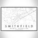 Smithfield North Carolina Map Print Landscape Orientation in Classic Style With Shaded Background