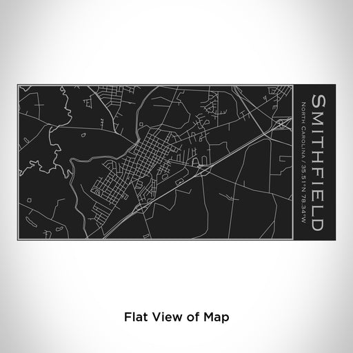 Rendered View of Smithfield North Carolina Map Engraving on 17oz Stainless Steel Insulated Cola Bottle in Black