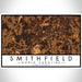 Smithfield North Carolina Map Print Landscape Orientation in Ember Style With Shaded Background