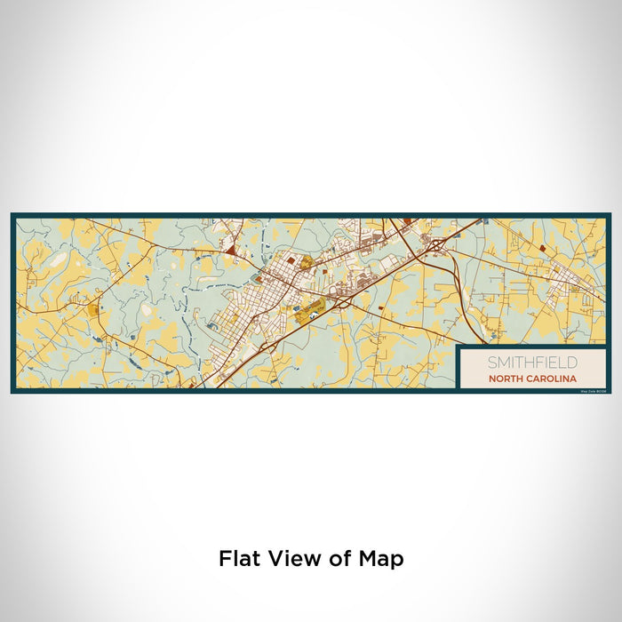 Flat View of Map Custom Smithfield North Carolina Map Enamel Mug in Woodblock