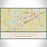 Smithfield North Carolina Map Print Landscape Orientation in Woodblock Style With Shaded Background