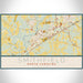 Smithfield North Carolina Map Print Landscape Orientation in Woodblock Style With Shaded Background