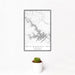 12x18 Smith Mountain Lake Virginia Map Print Portrait Orientation in Classic Style With Small Cactus Plant in White Planter
