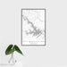 16x24 Smith Mountain Lake Virginia Map Print Portrait Orientation in Classic Style With Tropical Plant Leaves in Water