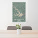 24x36 Smith Mountain Lake Virginia Map Print Portrait Orientation in Afternoon Style Behind 2 Chairs Table and Potted Plant