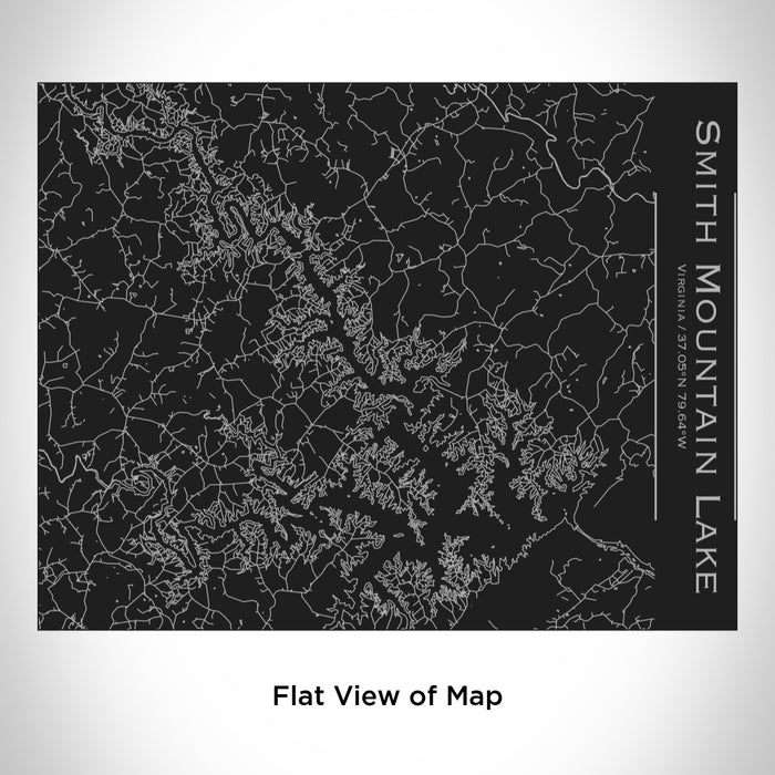 Rendered View of Smith Mountain Lake Virginia Map Engraving on 20oz Stainless Steel Insulated Bottle with Bamboo Top in Black