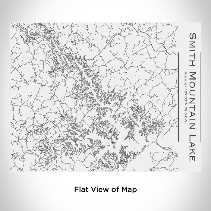 Rendered View of Smith Mountain Lake Virginia Map Engraving on 20oz Stainless Steel Insulated Bottle with Bamboo Top in White