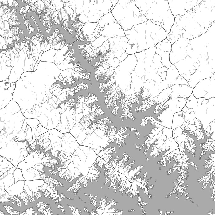 Smith Mountain Lake Virginia Map Print in Classic Style Zoomed In Close Up Showing Details