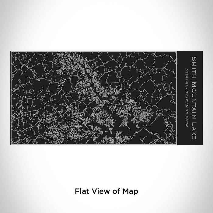 Rendered View of Smith Mountain Lake Virginia Map Engraving on 17oz Stainless Steel Insulated Cola Bottle in Black