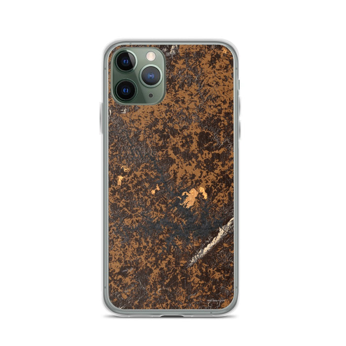 Custom iPhone 11 Pro Smith Mountain Lake Virginia Map Phone Case in Ember
