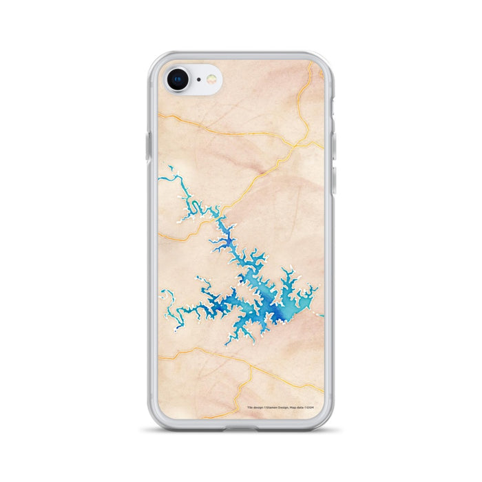 Custom iPhone SE Smith Mountain Lake Virginia Map Phone Case in Watercolor