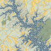 Smith Mountain Lake Virginia Map Print in Woodblock Style Zoomed In Close Up Showing Details
