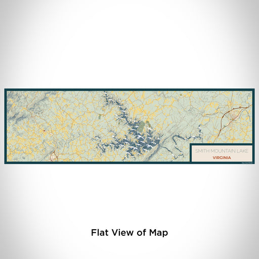 Flat View of Map Custom Smith Mountain Lake Virginia Map Enamel Mug in Woodblock