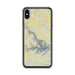Custom iPhone XS Max Smith Mountain Lake Virginia Map Phone Case in Woodblock