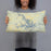 Person holding 20x12 Custom Smith Mountain Lake Virginia Map Throw Pillow in Woodblock