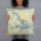 Person holding 18x18 Custom Smith Mountain Lake Virginia Map Throw Pillow in Woodblock