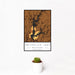12x18 Smithville Lake Missouri Map Print Portrait Orientation in Ember Style With Small Cactus Plant in White Planter