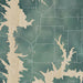 Smithville Lake Missouri Map Print in Afternoon Style Zoomed In Close Up Showing Details
