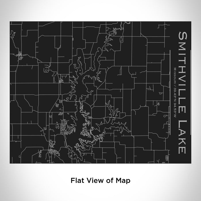 Rendered View of Smithville Lake Missouri Map Engraving on 20oz Stainless Steel Insulated Bottle with Bamboo Top in Black