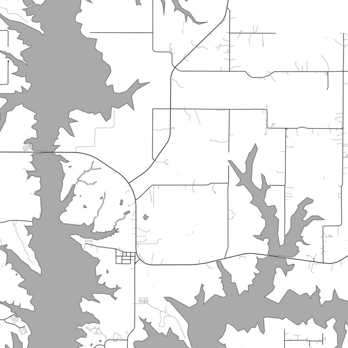 Smithville Lake Missouri Map Print in Classic Style Zoomed In Close Up Showing Details