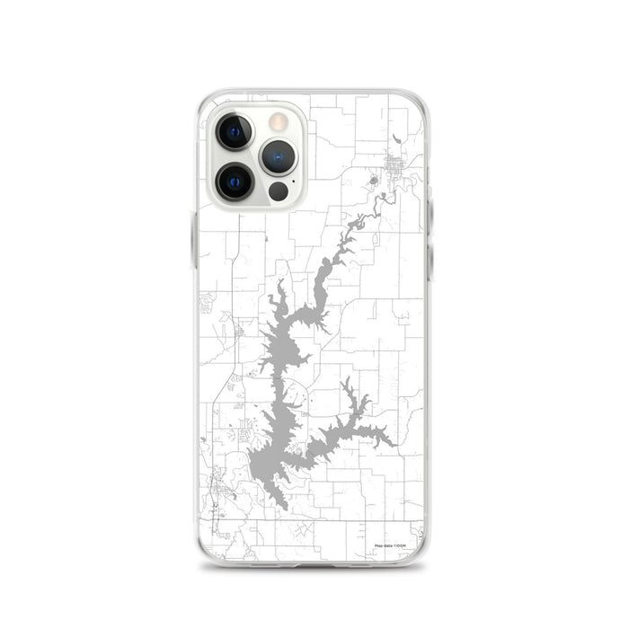 Custom iPhone 12 Pro Smithville Lake Missouri Map Phone Case in Classic