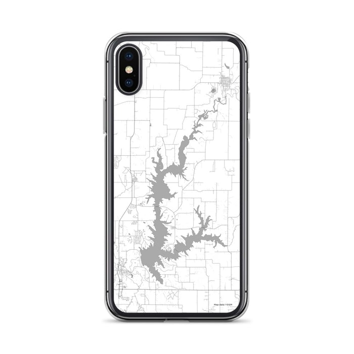 Custom iPhone X/XS Smithville Lake Missouri Map Phone Case in Classic