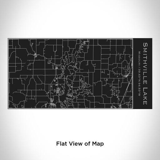 Rendered View of Smithville Lake Missouri Map Engraving on 17oz Stainless Steel Insulated Cola Bottle in Black