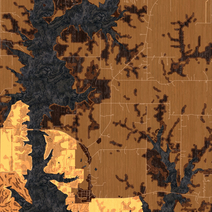 Smithville Lake Missouri Map Print in Ember Style Zoomed In Close Up Showing Details