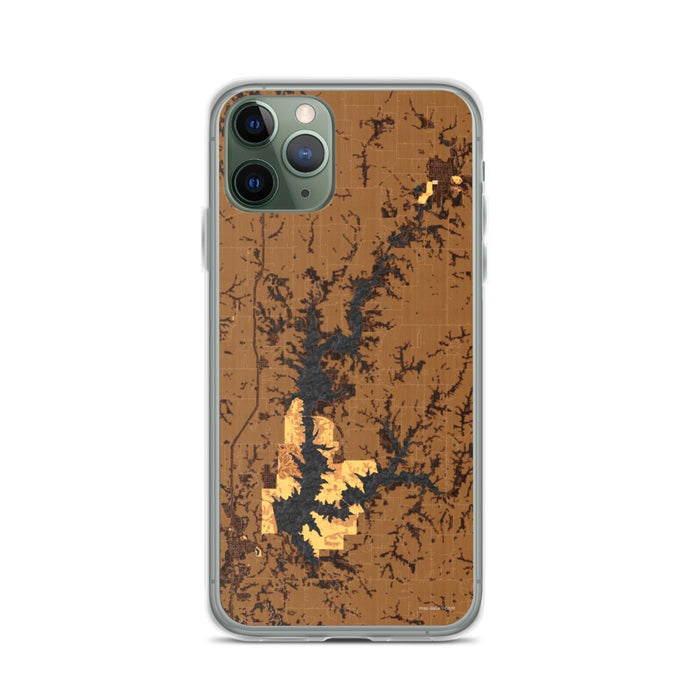 Custom iPhone 11 Pro Smithville Lake Missouri Map Phone Case in Ember