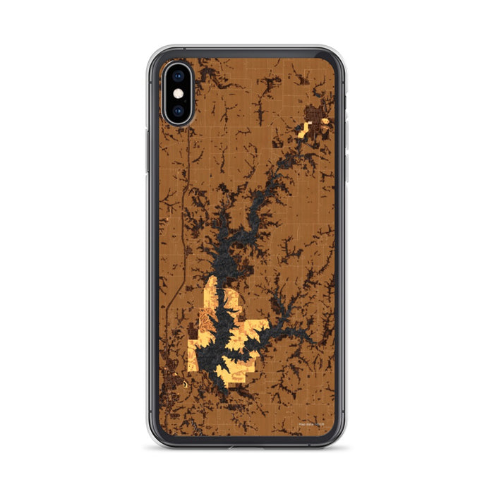 Custom iPhone XS Max Smithville Lake Missouri Map Phone Case in Ember